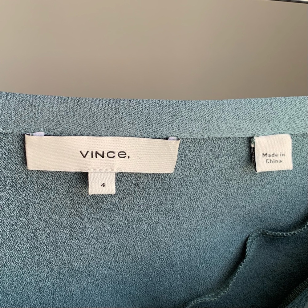 Vince Satin Midi Skirt 4 Pleated Mixed Media Asymmetrical - Picture 11 of 16